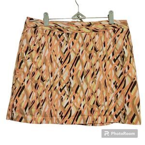 GUC Lady Hagen Peach Geometric Print Active Skort -Size 12